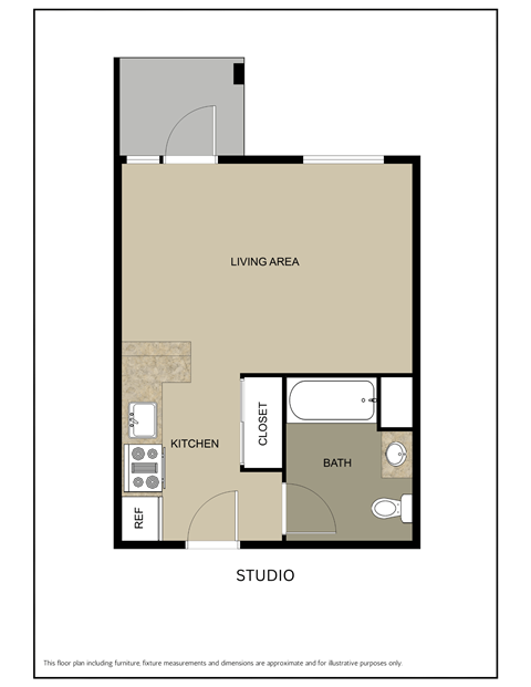 San Lucas Apartments Studio Floorplan